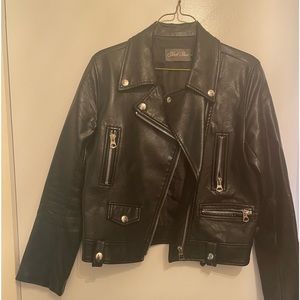 Faux Leather Motorcycle Jacket Size L short (waist length) 

Great condition
